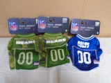 2 Bears and 1 Colts Size XS Pet Jerseys