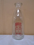 Highfields Dairy Glass Quart Milk Bottle