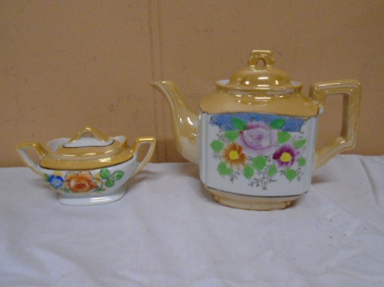 Vintage Teapot and  Sugar Bowl