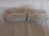 (2) 50 Round Boxes of 30cal Carbine