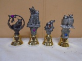 Set of 4 Pewter Animal Bells