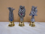 Set of 3 Pewter Animal Bells