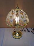 Brass and Glass 3 Way Table Lamp-Works Good