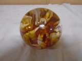 Signed Mt Brumbaugh Glass Paperweight