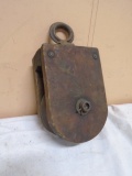 Antique Wooden Barn Pulley
