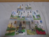 10 Gulf Coast Lighthouses First Day of Issue Stamps w/ Envelopes