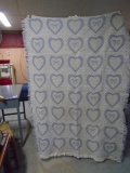 Country Blue Hearts Throw Blanket