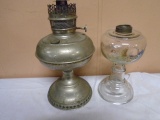 2 Antique Oil Lamp Bases