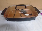 NuWave Copper Nonstick Electric Skillet w/ Glass Lid-Like New