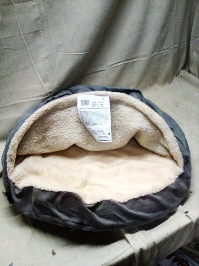 Sherpa and Suede Snuggery burrow pet bed