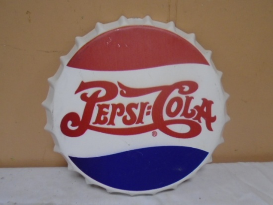 Metal Pepsi-Cola Bottle Cap Sign