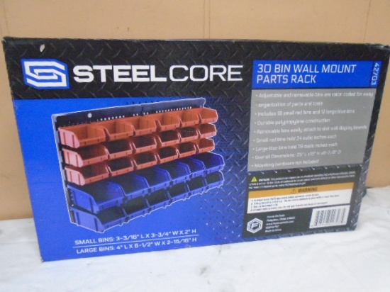 Steelcore 30 Bin Wall Mount Parts Rack (New in Box)