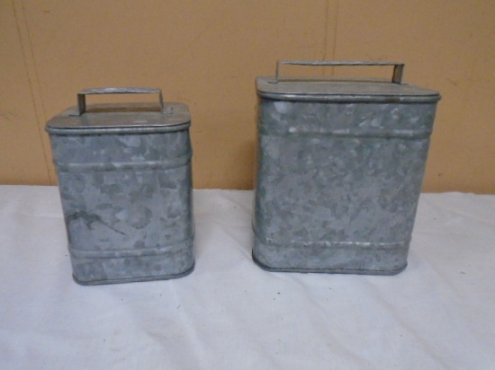 2 Pc. Galvanized Metal Canisters