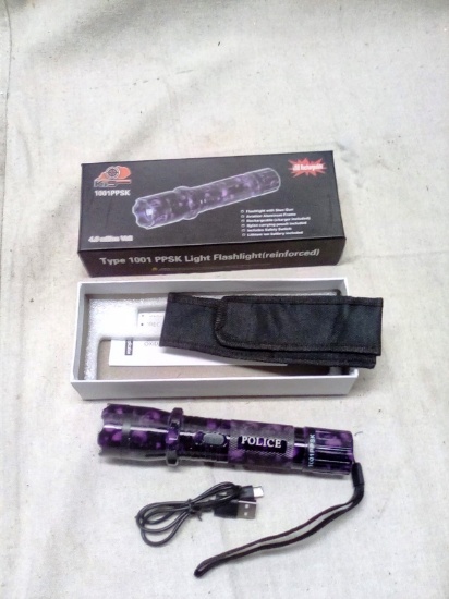 Purple and Black Stun Gun Flashlight