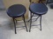 Matchijng Pair of Padded Top Folding Stools