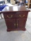 Cherry Finish Double Door Nightstand w/Drawer