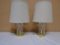 Matching Pair of Like New Glass Bedroom Lamps