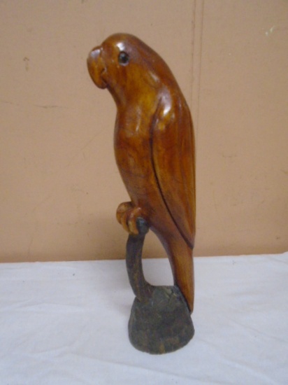 Carved Wooden Parrot