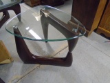 Modern Style Beveled Glass Top End Table-Like New