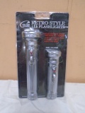 (2) Retro Style LED Flashlights