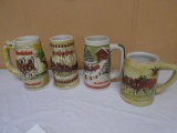 Group of (4) Budweiser Beer Steins