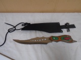 Black Buffalo Bowie Knife w/Sheath