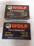 (2) 20 Round Boxes of Wolf .223 REM Bullets