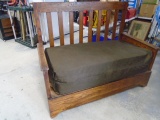 Antique Oak Bench (Made From Bed)