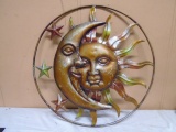 Metal Sun and Moon Wall Art Décor