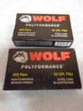 (2) 20 Round Boxes of Wolf .223 REM