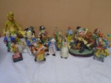 Group of 18 Assorted Clown Statues and Figurines