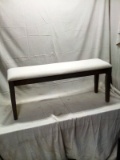Weathered Wood and Padded Top Bench
