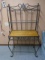 Metal Bakers Rack w/ Oak and Glass Shelves and Wine Glass Holders