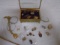 Brass and Glass Jewelry Box Filled w/Jewelry
