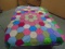 Vintage 1970's Handmade Knit Hand Tied Quilt