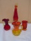 4 Pc. Group of Amberina Glass Including 2 Pitchers and Vase