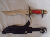 Santa Fe Skinner Bowie Knife w/Leather Sheath