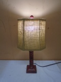 Like New Table Lamp w/ Burlap Shade (Works Good)