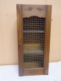 Wooden Wire Front Wall Cabinet w/ 3 Shelves Inside