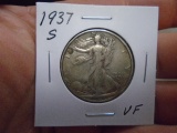 1937 S Mint Walking Liberty Half Dollar