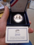 2010 Disabled American Veterans Proof Silver Dollar w/ Certificate
