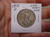 1919 D Mint Walking Liberty Half Dollar