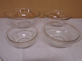 4pc Set of Pyrex Glass Nesting Mixing Bowls