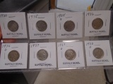 (8) Assorted Date Buffalo Nickels