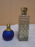 (2) Vintage Glass Perfume Bottles
