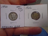 1921& 1926 Mercury Dimes