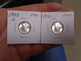 1940 D Mint and 1941 Mercury Dimes