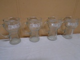 Set of 4 Vintage Pepsi-Cola Glass Mugs
