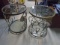 Matching Pair of Like New Ashley Iron and Glass Round Side Tables