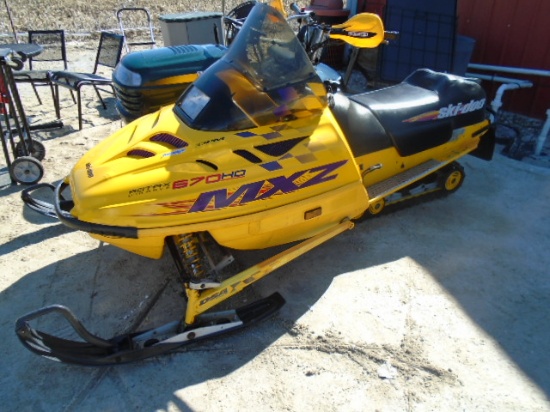 1998 Ski-Doo MX2 670 HO Snowmobile w/ Studded Track